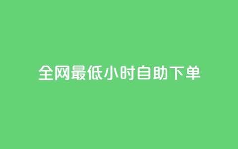 全网最低24小时自助下单 - 全网最低价，24小时自助下单畅享优惠! 第1张