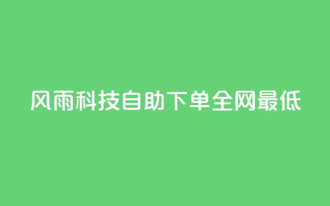 风雨科技自助下单全网最低 - 风雨科技自助下单打造行业最低价格	。 第1张
