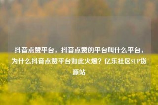 抖音点赞平台，抖音点赞的平台叫什么平台，为什么抖音点赞平台如此火爆？亿乐社区SUP货源站