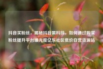 抖音买粉丝，揭秘抖音黑科技，如何通过购买粉丝提升平台曝光度亿乐社区低价自营货源站