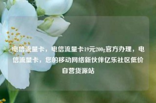 电信流量卡，电信流量卡19元200g官方办理，电信流量卡，您的移动网络新伙伴亿乐社区低价自营货源站