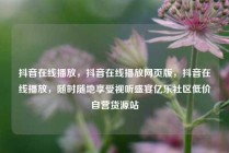 抖音在线播放，抖音在线播放网页版，抖音在线播放，随时随地享受视听盛宴亿乐社区低价自营货源站