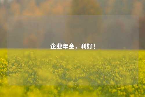 企业年金	，利好！  第1张