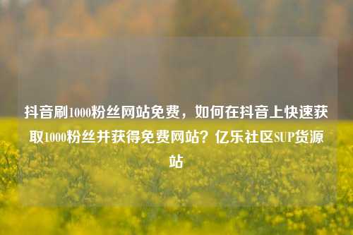 抖音刷1000粉丝网站免费，如何在抖音上快速获取1000粉丝并获得免费网站？亿乐社区SUP货源站  第1张
