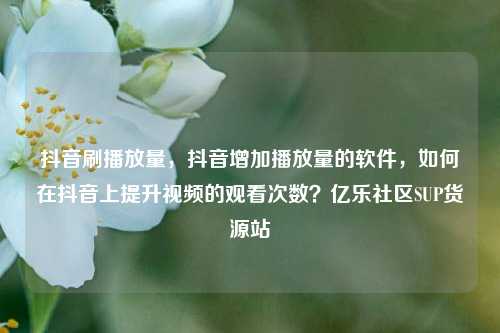 抖音刷播放量	，抖音增加播放量的软件，如何在抖音上提升视频的观看次数？亿乐社区SUP货源站  第1张