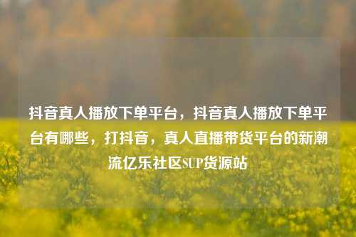 抖音真人播放下单平台，抖音真人播放下单平台有哪些，打抖音	，真人直播带货平台的新潮流亿乐社区SUP货源站  第1张